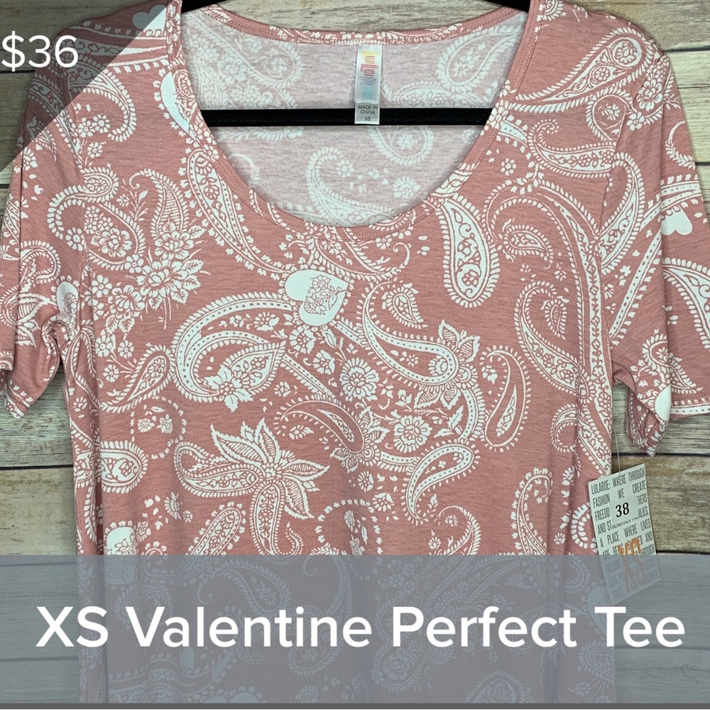 LuLaRoe Valentine Perfect T Size XS
